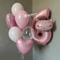 Сет шаров на День Рождения с цифрой Звездная кошка