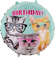 Круг HBD Котята в очках