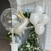 Сет шаров на Выписку из роддома Зайчик белый