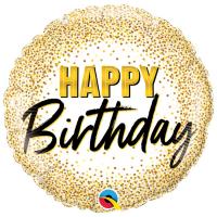 Круг HBD Конфетти золотое
