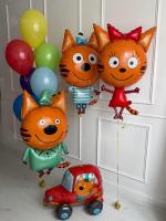 Сет воздушных шаров Три кота с машинкой