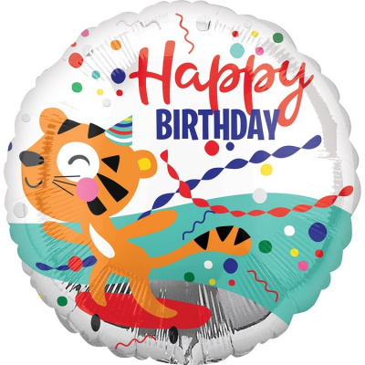 Круг HBD Тигр веселый в колпаке