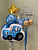 Сет воздушных шаров Синий трактор сине-золотой
