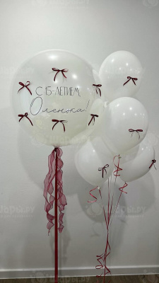 Сет с бантиками Красный на белом