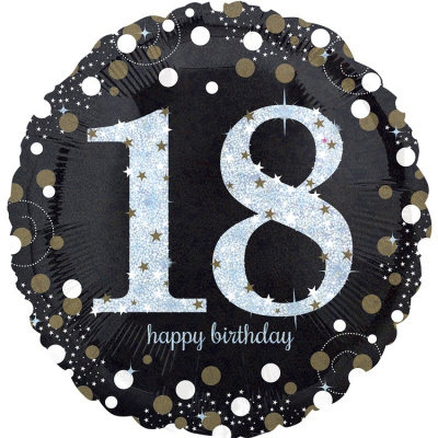 Круг HBD 18 лет черный