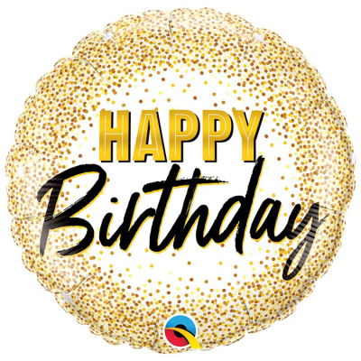 Круг HBD Конфетти золотое