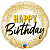 Круг HBD Конфетти золотое