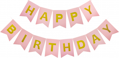 Гирлянда-флажки HBD Розовая
