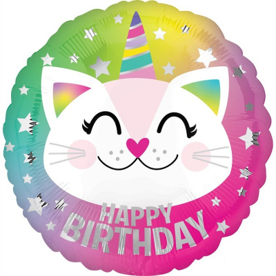 Круг HBD Кот-Единорог